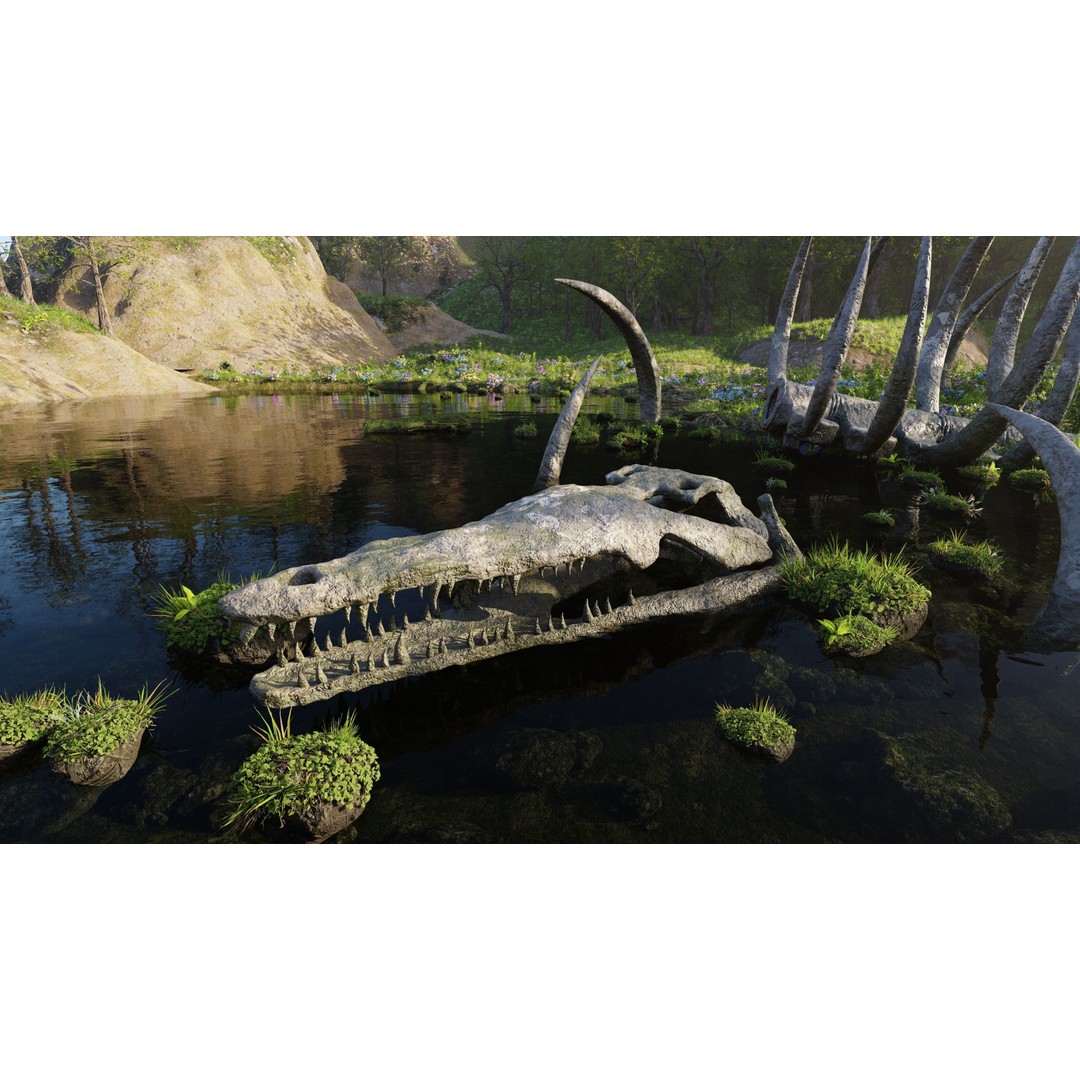 Skeleton Scene 3D Model – High Poly Blender Environment with PBR Textures - View 6