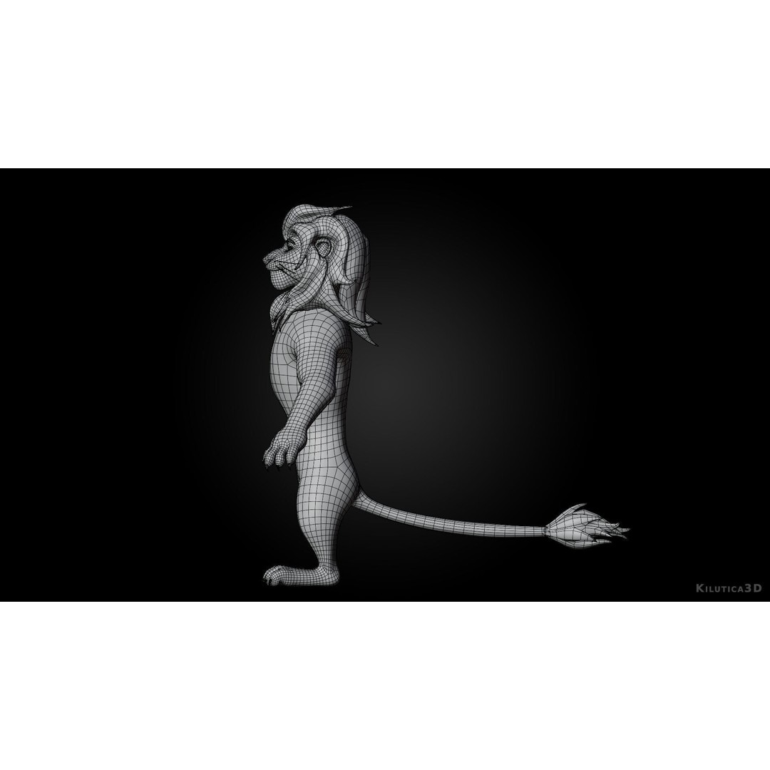 Stylized Biped Lion 3D Model – Rigged Low-Poly Character for Animation - View 10