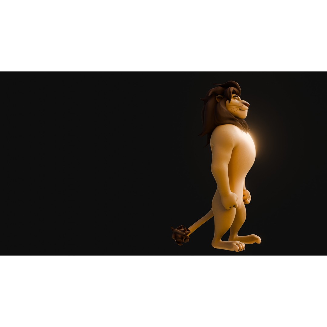 Stylized Biped Lion 3D Model – Rigged Low-Poly Character for Animation - View 24