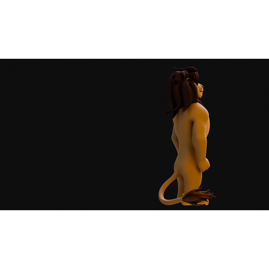 Stylized Biped Lion 3D Model – Rigged Low-Poly Character for Animation - View 27