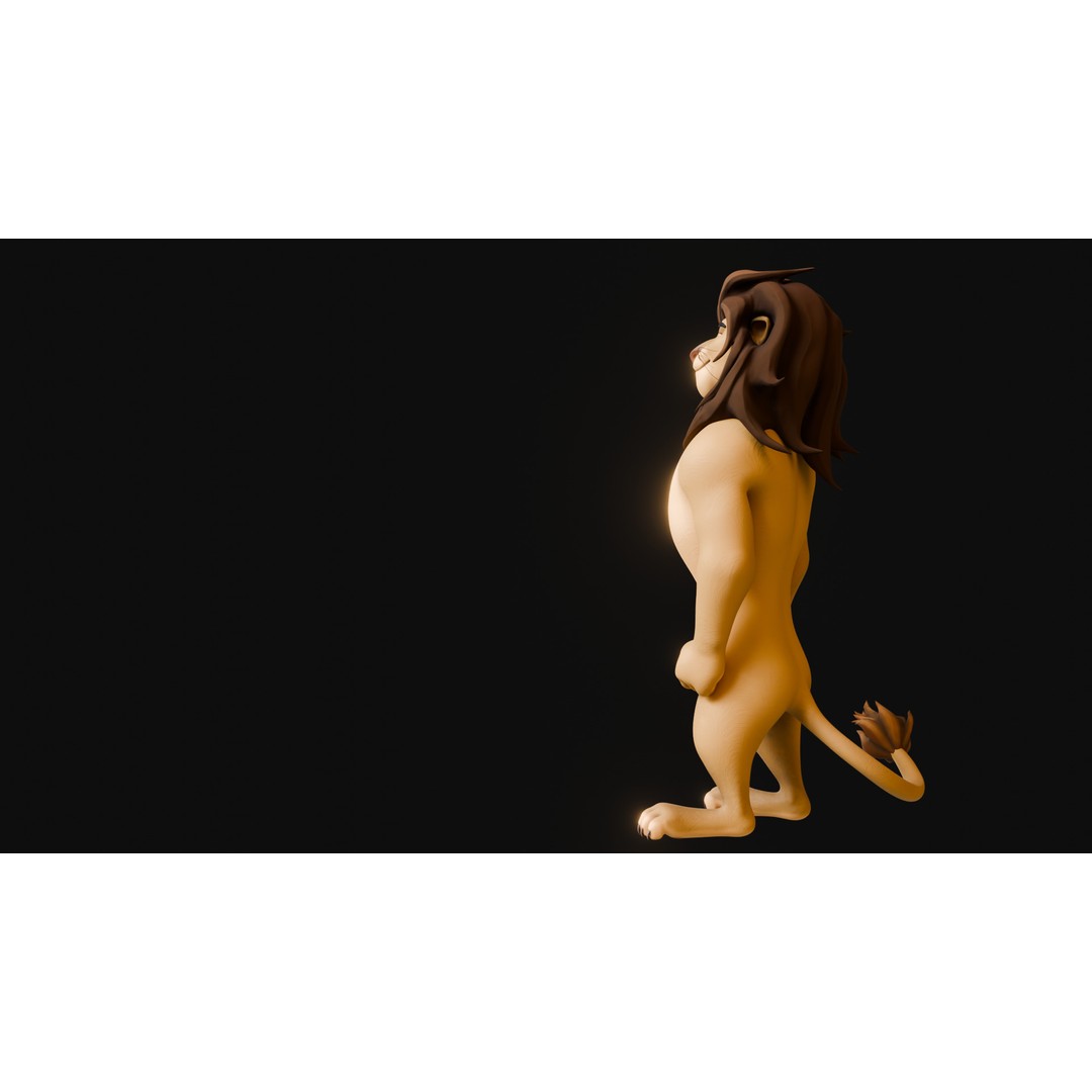 Stylized Biped Lion 3D Model – Rigged Low-Poly Character for Animation - View 36