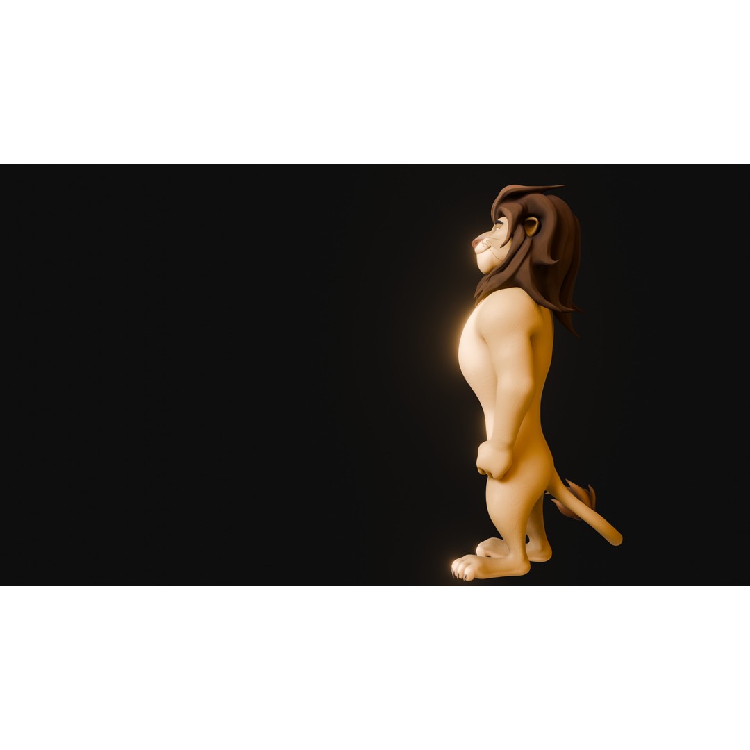 Stylized Biped Lion 3D Model – Rigged Low-Poly Character for Animation - View 37