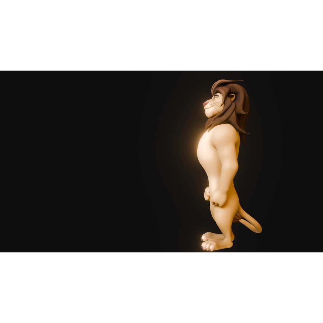 Stylized Biped Lion 3D Model – Rigged Low-Poly Character for Animation - View 38