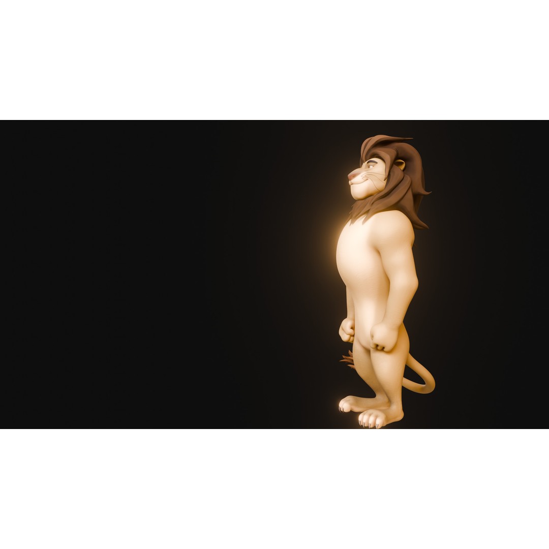Stylized Biped Lion 3D Model – Rigged Low-Poly Character for Animation - View 39