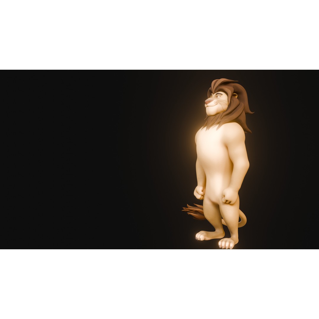 Stylized Biped Lion 3D Model – Rigged Low-Poly Character for Animation - View 40