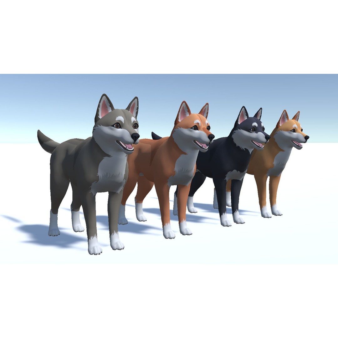 Cartoon Shiba Inu 3D Model – Low Poly Rigged Asset, FBX, Blender - View 10
