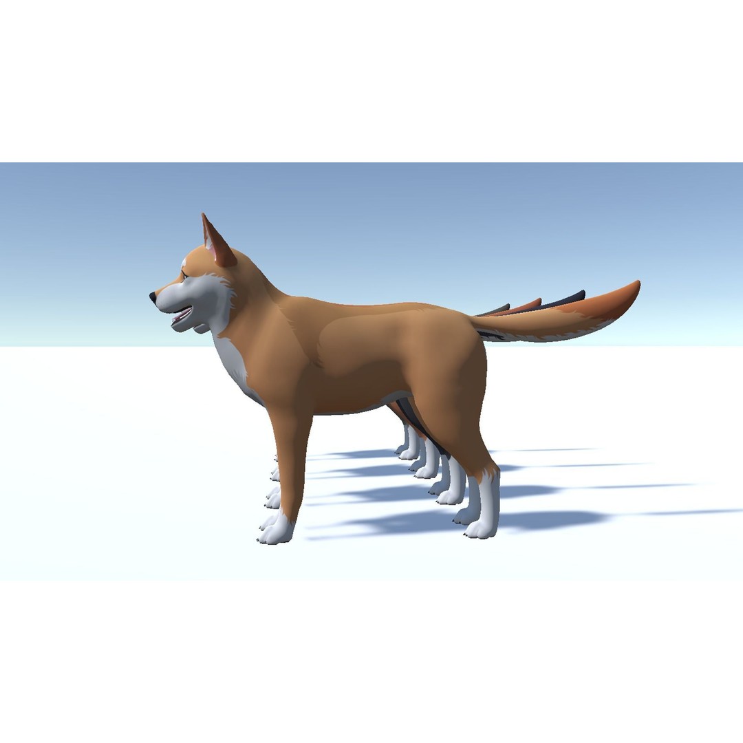Cartoon Shiba Inu 3D Model – Low Poly Rigged Asset, FBX, Blender - View 12