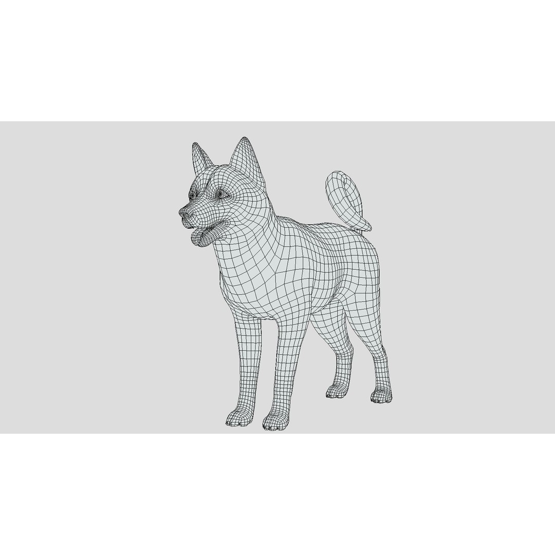 Cartoon Shiba Inu 3D Model – Low Poly Rigged Asset, FBX, Blender - View 15