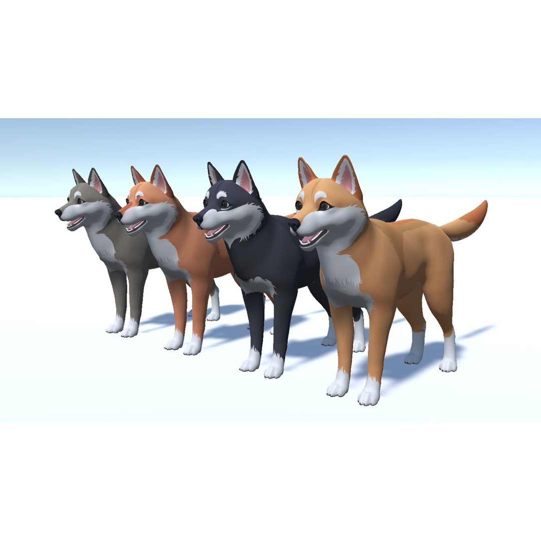 Cartoon Shiba Inu 3D Model – Low Poly Rigged Asset, FBX, Blender - View 8