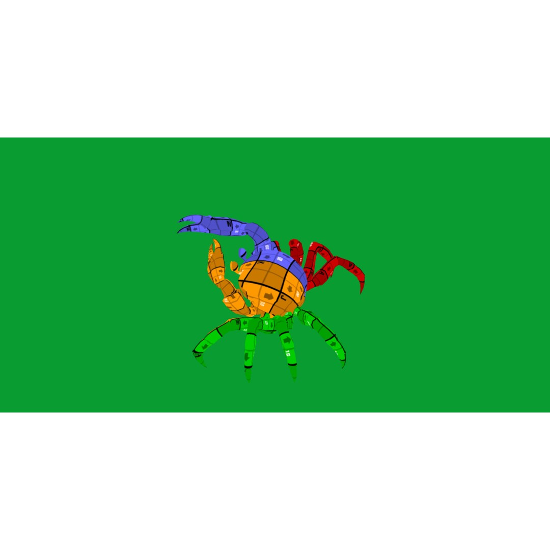 Halloween Moon Crab 3D Model – Low Poly Game Asset, FBX, PBR Textures - View 26