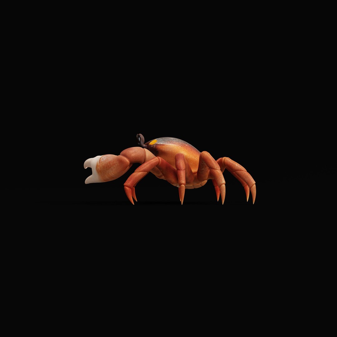 Halloween Moon Crab 3D Model – Low Poly Game Asset, FBX, PBR Textures - View 40