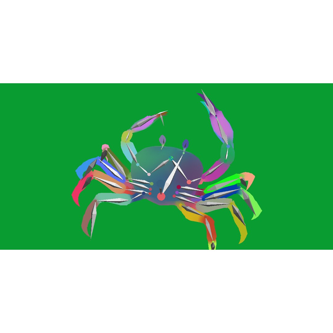 Halloween Moon Crab 3D Model – Low Poly Game Asset, FBX, PBR Textures - View 7