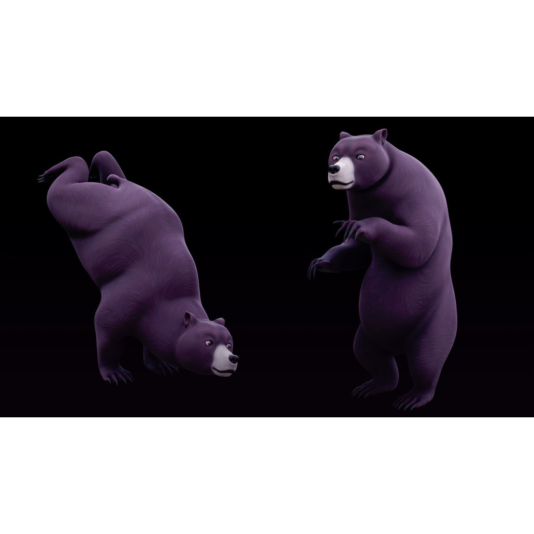 Polar Bear and Grizzly Bear 3D Model – Rigged Low Poly AR-Ready Asset, FBX - View 22