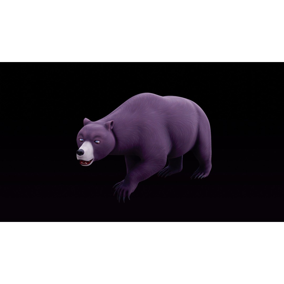 Polar Bear and Grizzly Bear 3D Model – Rigged Low Poly AR-Ready Asset, FBX - View 34