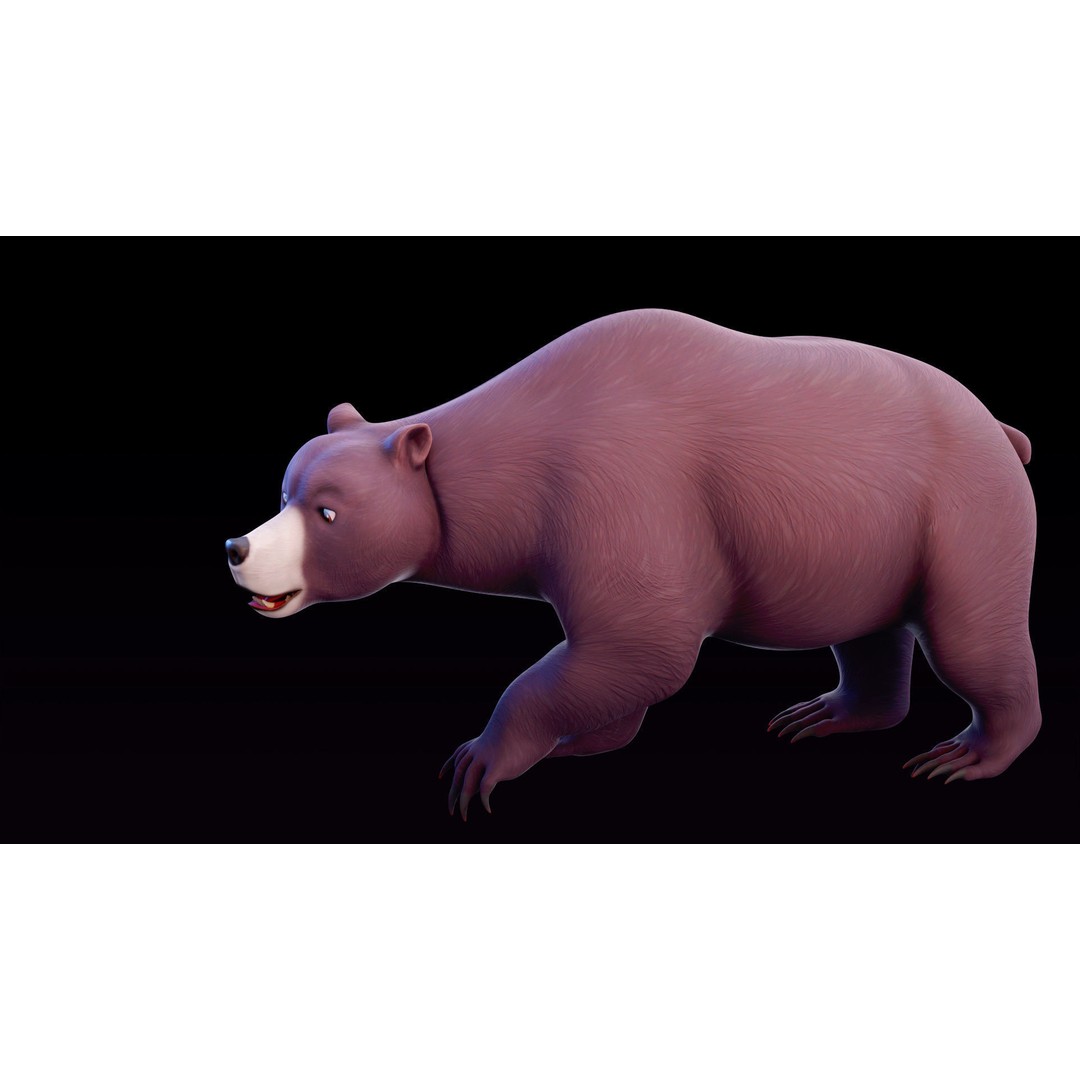 Polar Bear and Grizzly Bear 3D Model – Rigged Low Poly AR-Ready Asset, FBX - View 4