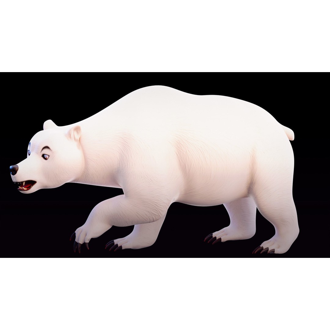Polar Bear and Grizzly Bear 3D Model – Rigged Low Poly AR-Ready Asset, FBX - View 8