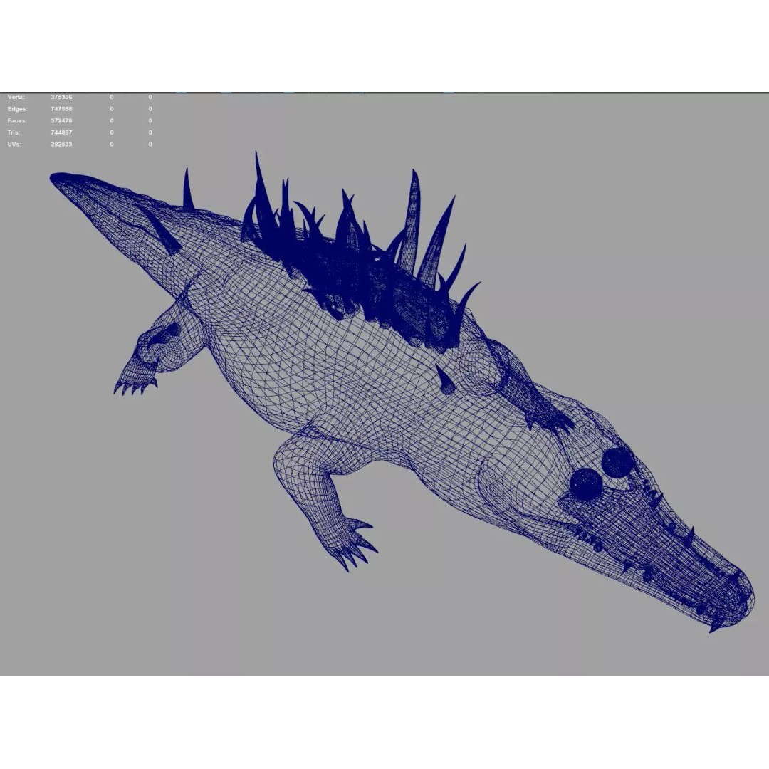 Crocodile 3D Model – Rigged Reptile Character for Animation