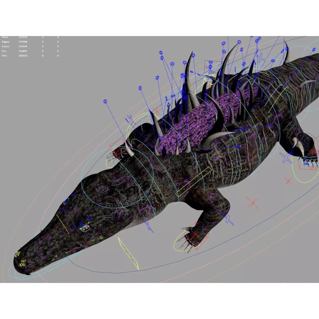 Crocodile 3D Model – Rigged Reptile Character for Animation - View 9