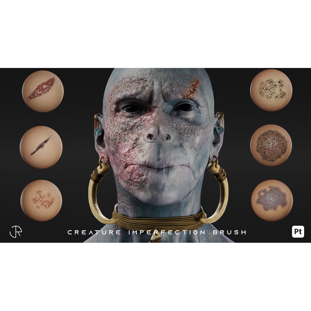 Creature Imperfection Brush Smart Materials 3D Model – PBR Textures for Substance Painter - View 3