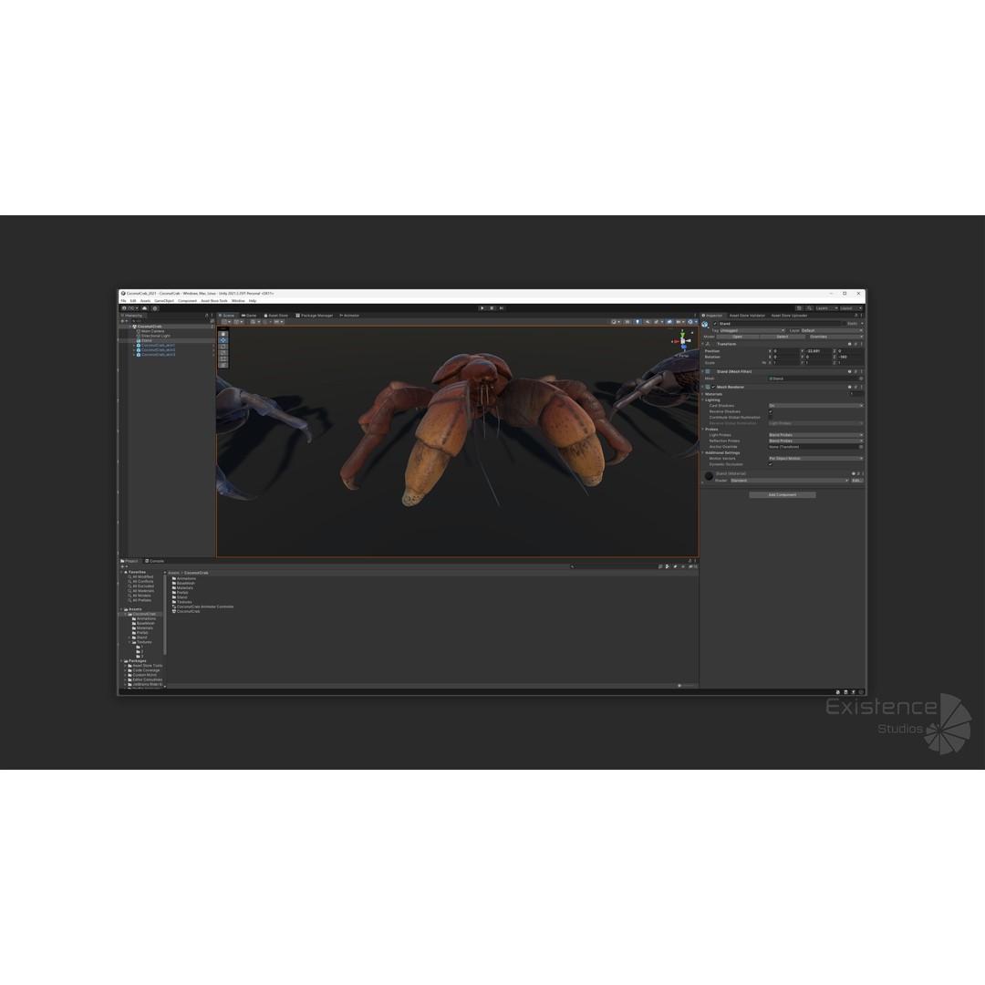 Coconut Crab 3D Model – Low Poly PBR Creature, FBX & Unreal Engine - View 19