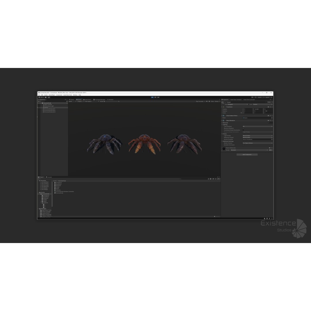 Coconut Crab 3D Model – Low Poly PBR Creature, FBX & Unreal Engine - View 26