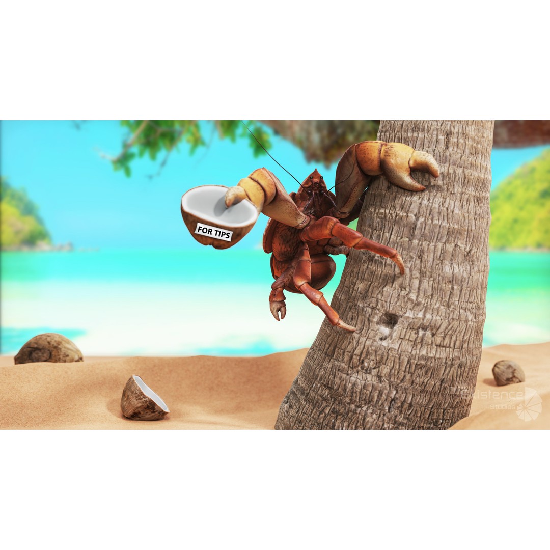 Coconut Crab 3D Model – Low Poly PBR Creature, FBX & Unreal Engine - View 7