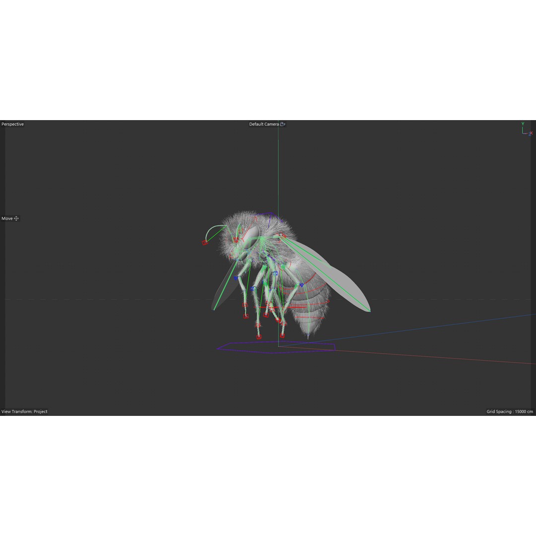 Animated Worker Bee 3D Model – Rigged PBR Asset, FBX & Blender Formats - View 16