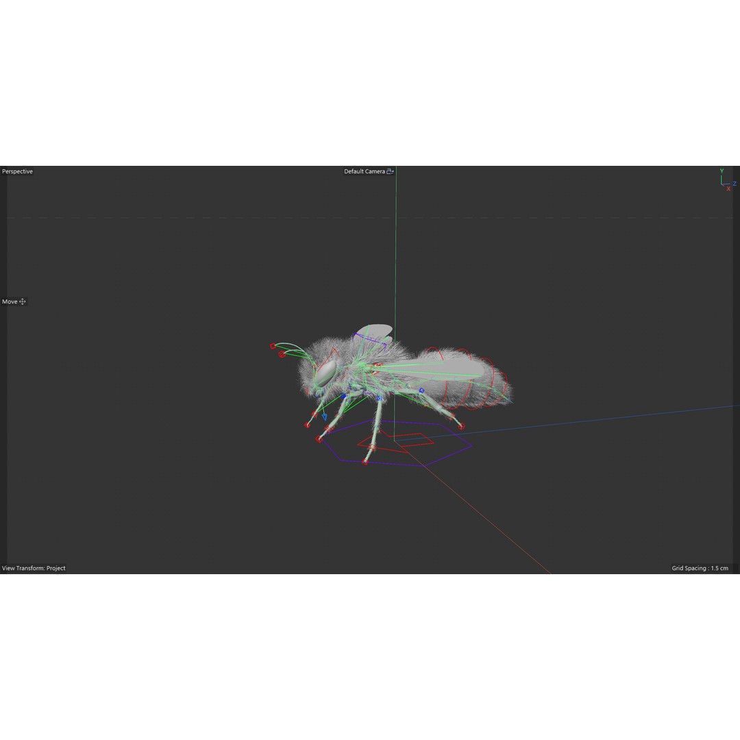 Animated Worker Bee 3D Model – Rigged PBR Asset, FBX & Blender Formats - View 17