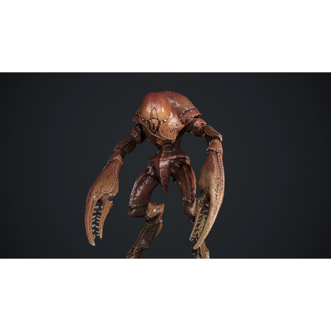 Crab Creature 3D Model – Low Poly Animated Fantasy Character, FBX - View 3