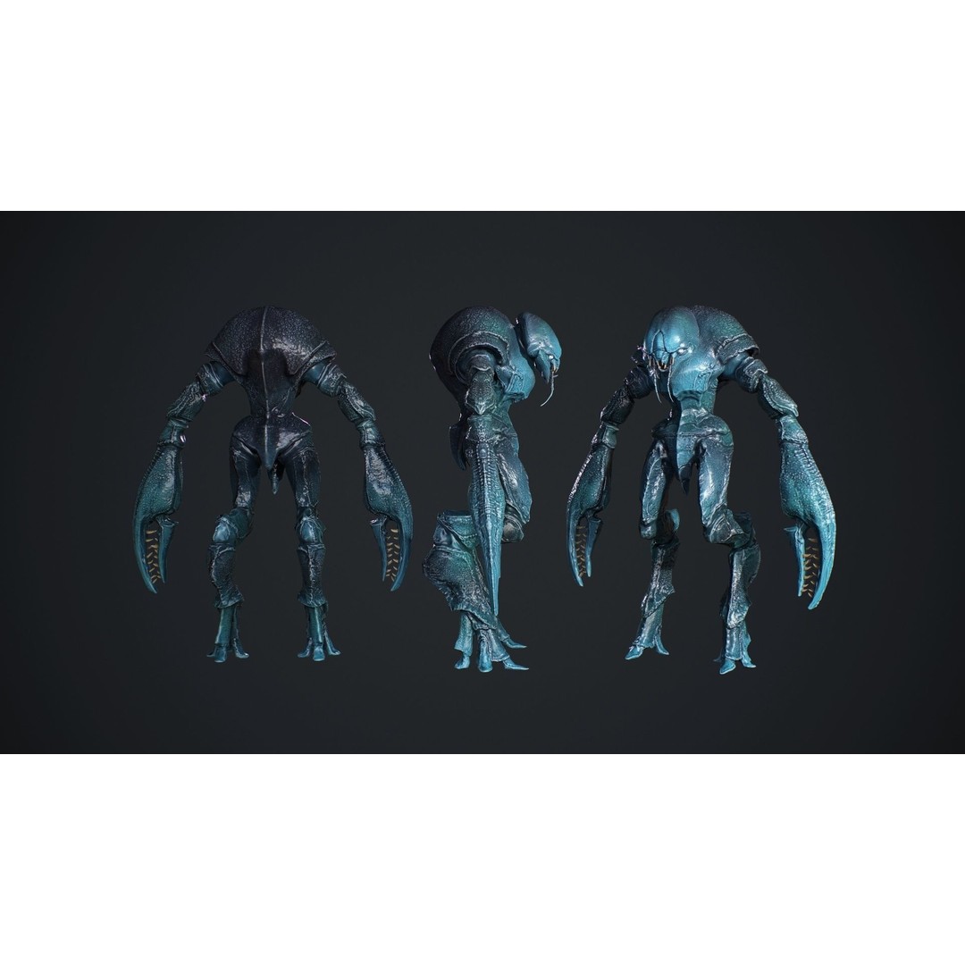 Crab Creature 3D Model – Low Poly Animated Fantasy Character, FBX - View 6