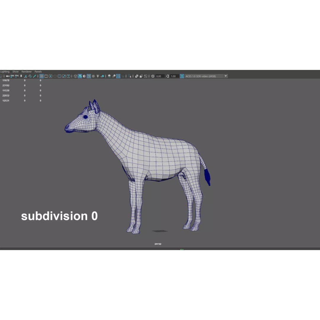 Okapi 3D Model – Low Poly Animated Rigged Game Asset, FBX - View 12
