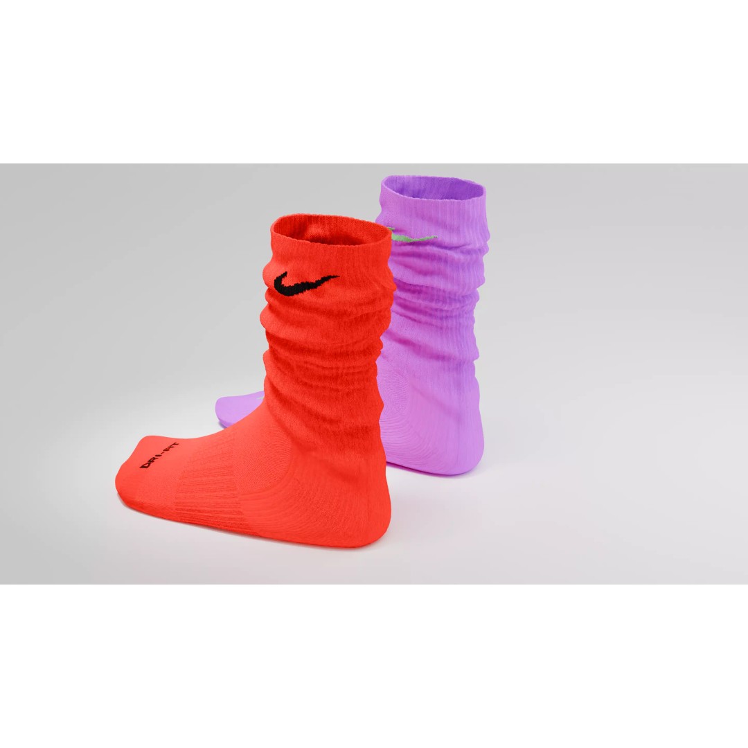 Nike Dri Fit Socks 3D Model – Low Poly Game Asset, FBX, PBR Textures - View 35