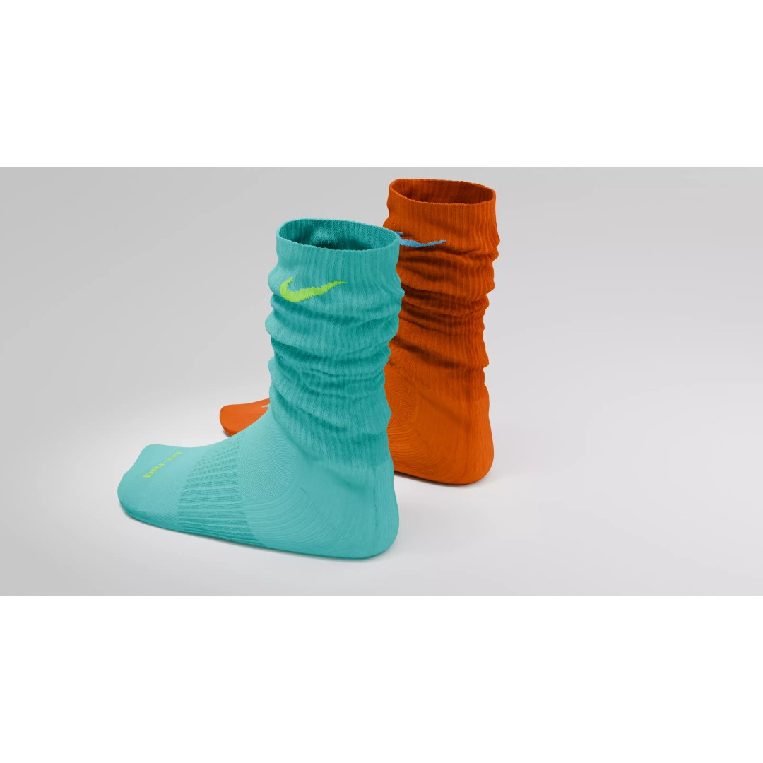Nike Dri Fit Socks 3D Model – Low Poly Game Asset, FBX, PBR Textures - View 45