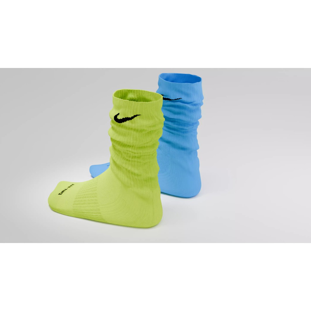 Nike Dri Fit Socks 3D Model – Low Poly Game Asset, FBX, PBR Textures - View 55