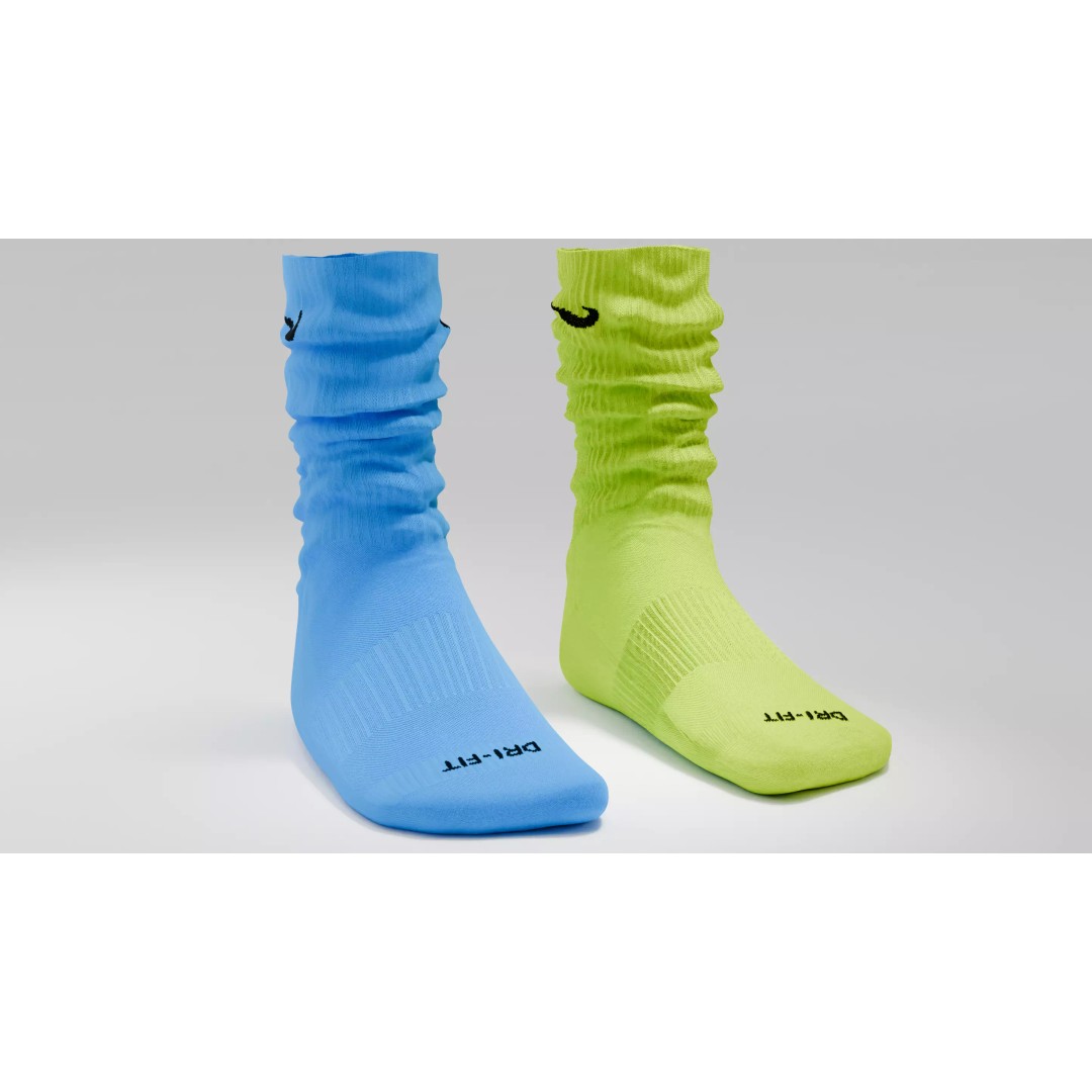Nike Dri Fit Socks 3D Model – Low Poly Game Asset, FBX, PBR Textures - View 57