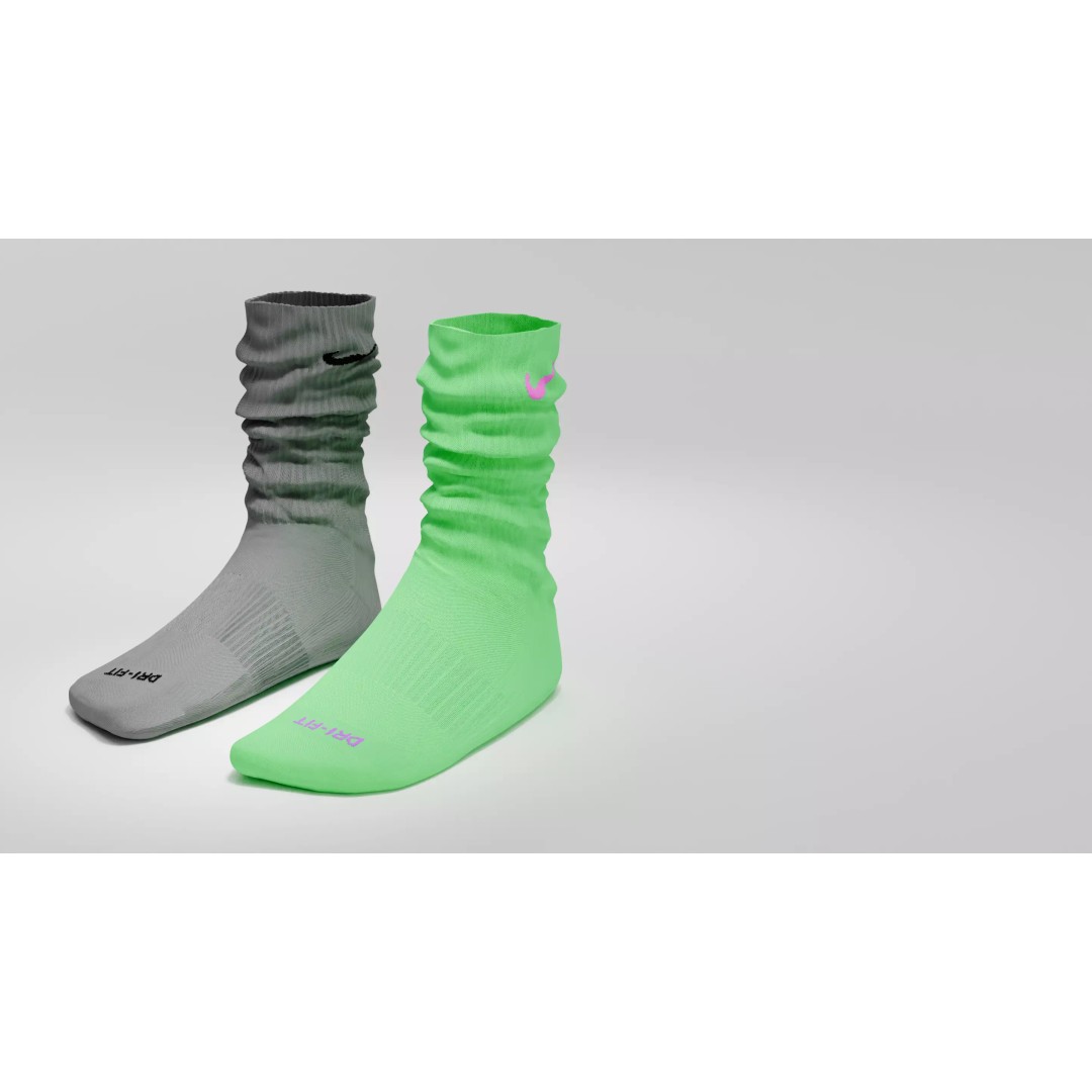 Nike Dri Fit Socks 3D Model – Low Poly Game Asset, FBX, PBR Textures - View 64