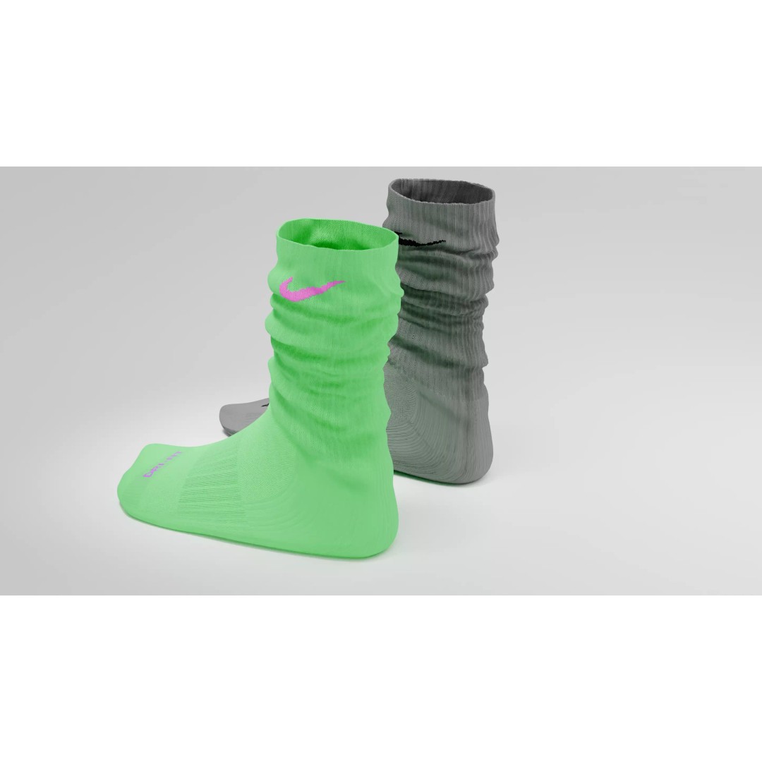 Nike Dri Fit Socks 3D Model – Low Poly Game Asset, FBX, PBR Textures - View 65