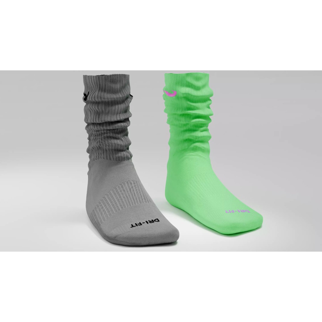 Nike Dri Fit Socks 3D Model – Low Poly Game Asset, FBX, PBR Textures - View 67