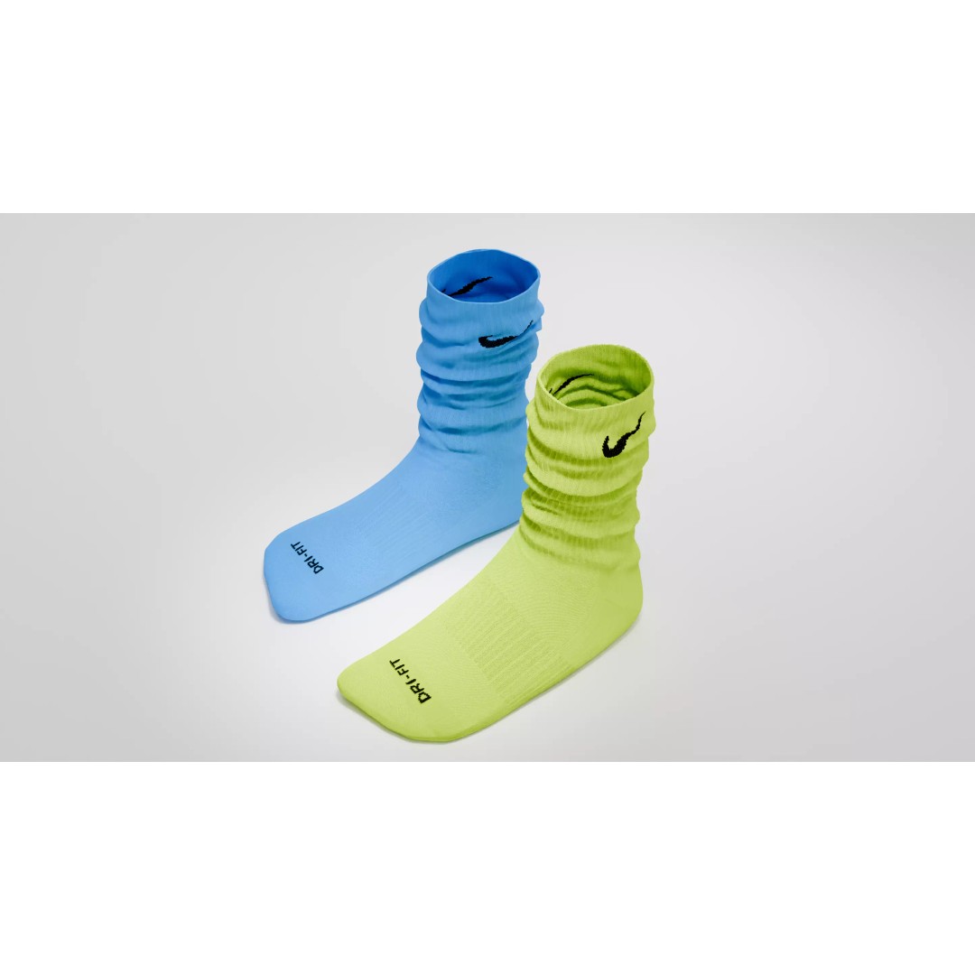 Nike Dri Fit Socks 3D Model – Low Poly Game Asset, FBX, PBR Textures - View 7