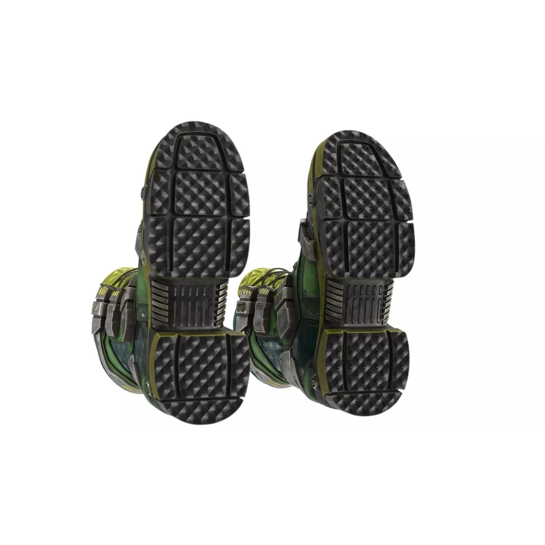 Cyberpunk Boots 3D Model – Low Poly Futuristic Footwear, FBX - View 11