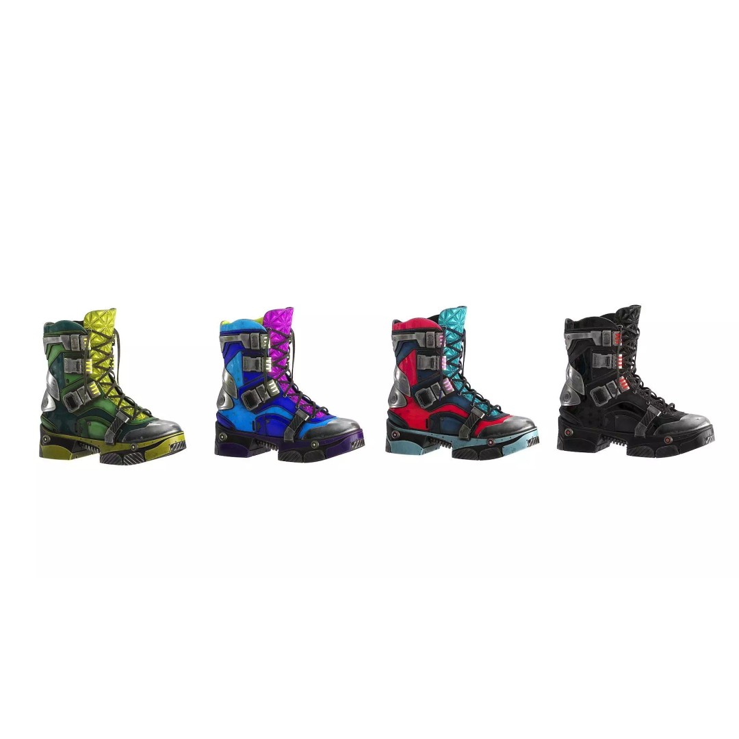 Cyberpunk Boots 3D Model – Low Poly Futuristic Footwear, FBX - View 13