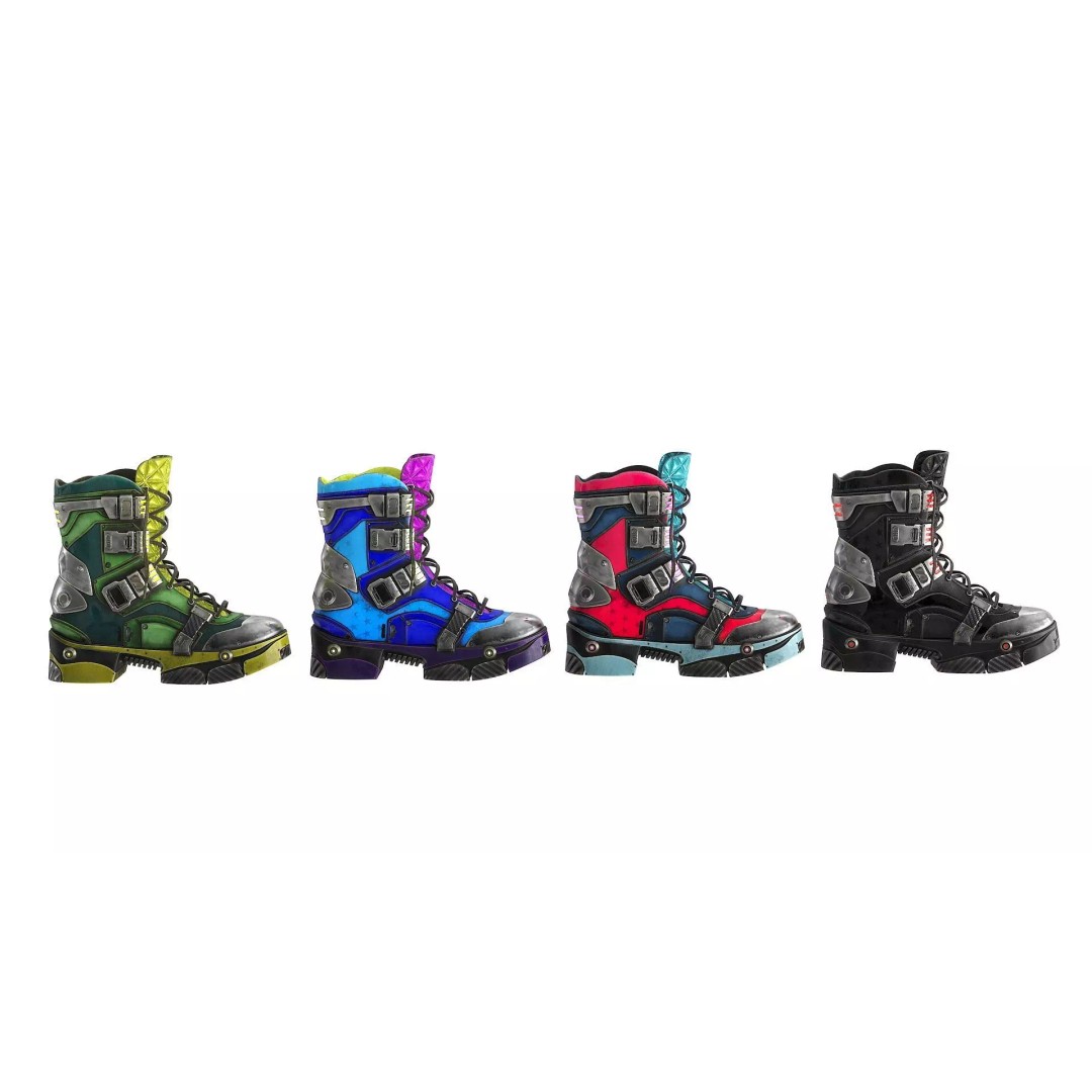 Cyberpunk Boots 3D Model – Low Poly Futuristic Footwear, FBX - View 14