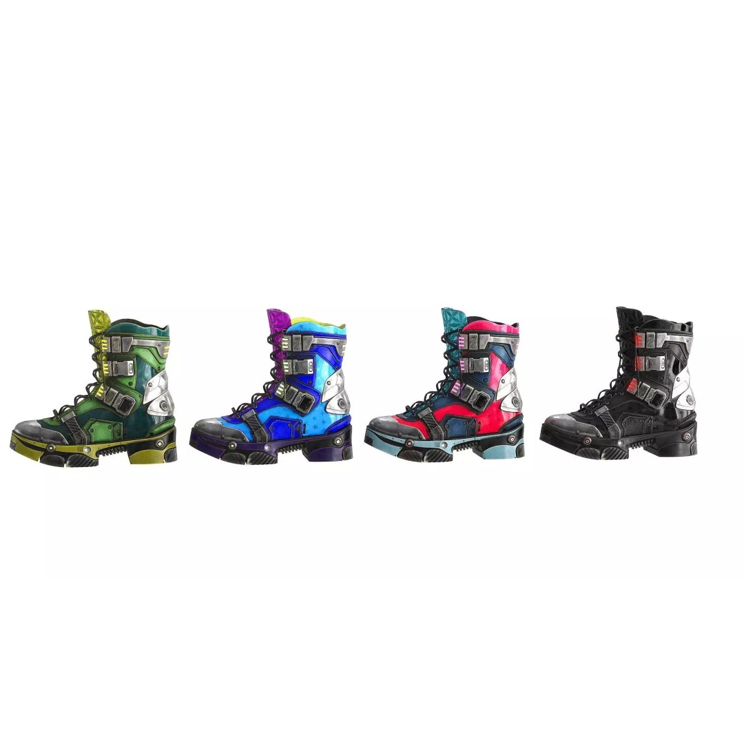 Cyberpunk Boots 3D Model – Low Poly Futuristic Footwear, FBX - View 19