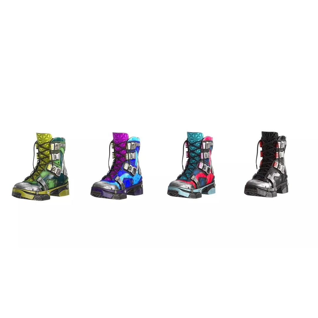 Cyberpunk Boots 3D Model – Low Poly Futuristic Footwear, FBX - View 20