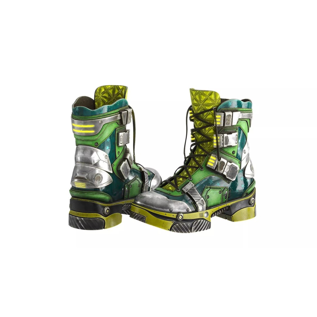 Cyberpunk Boots 3D Model – Low Poly Futuristic Footwear, FBX - View 3