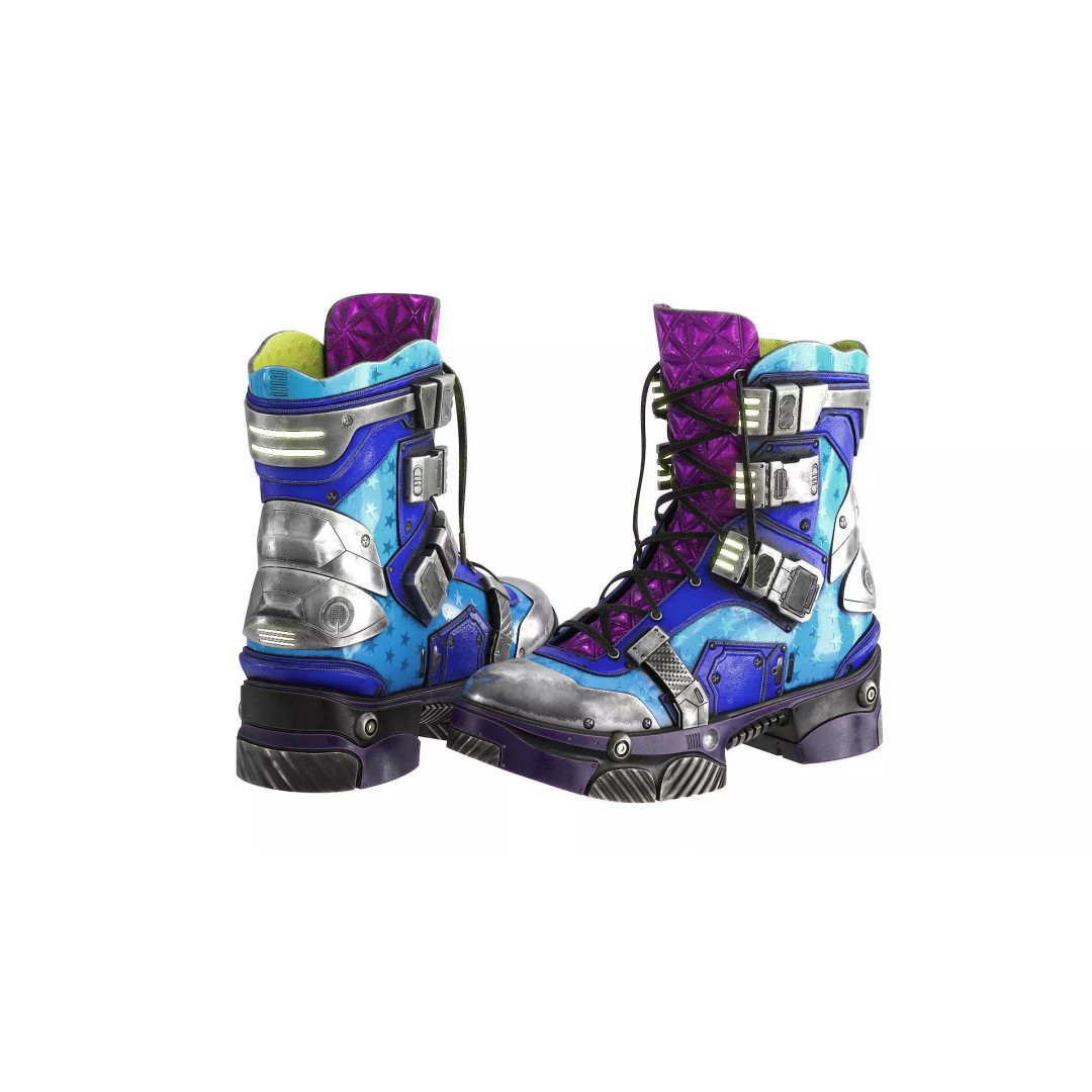 Cyberpunk Boots 3D Model – Low Poly Futuristic Footwear, FBX - View 4