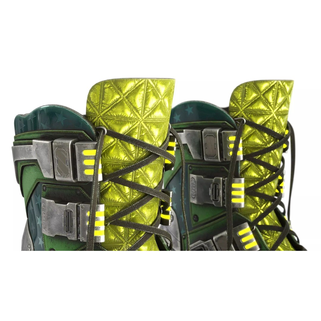Cyberpunk Boots 3D Model – Low Poly Futuristic Footwear, FBX - View 8