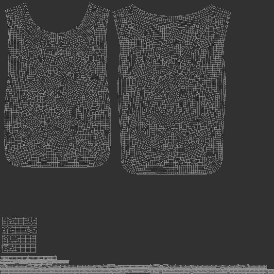 White Football Team Practice Vest 3D Model – PBR Game-Ready Asset, FBX - View 7