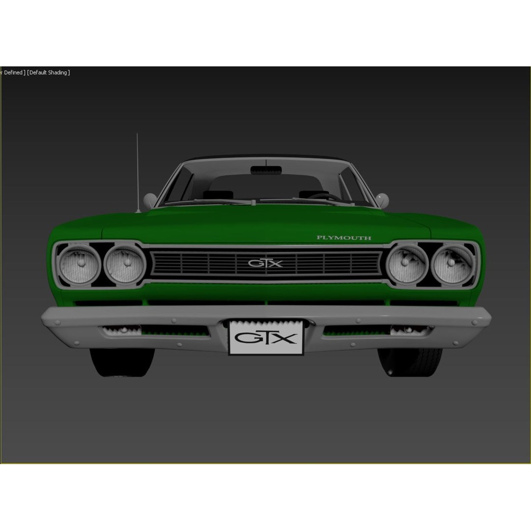 1968 Plymouth GTX 3D Model – High Poly Game Asset, FBX, OBJ