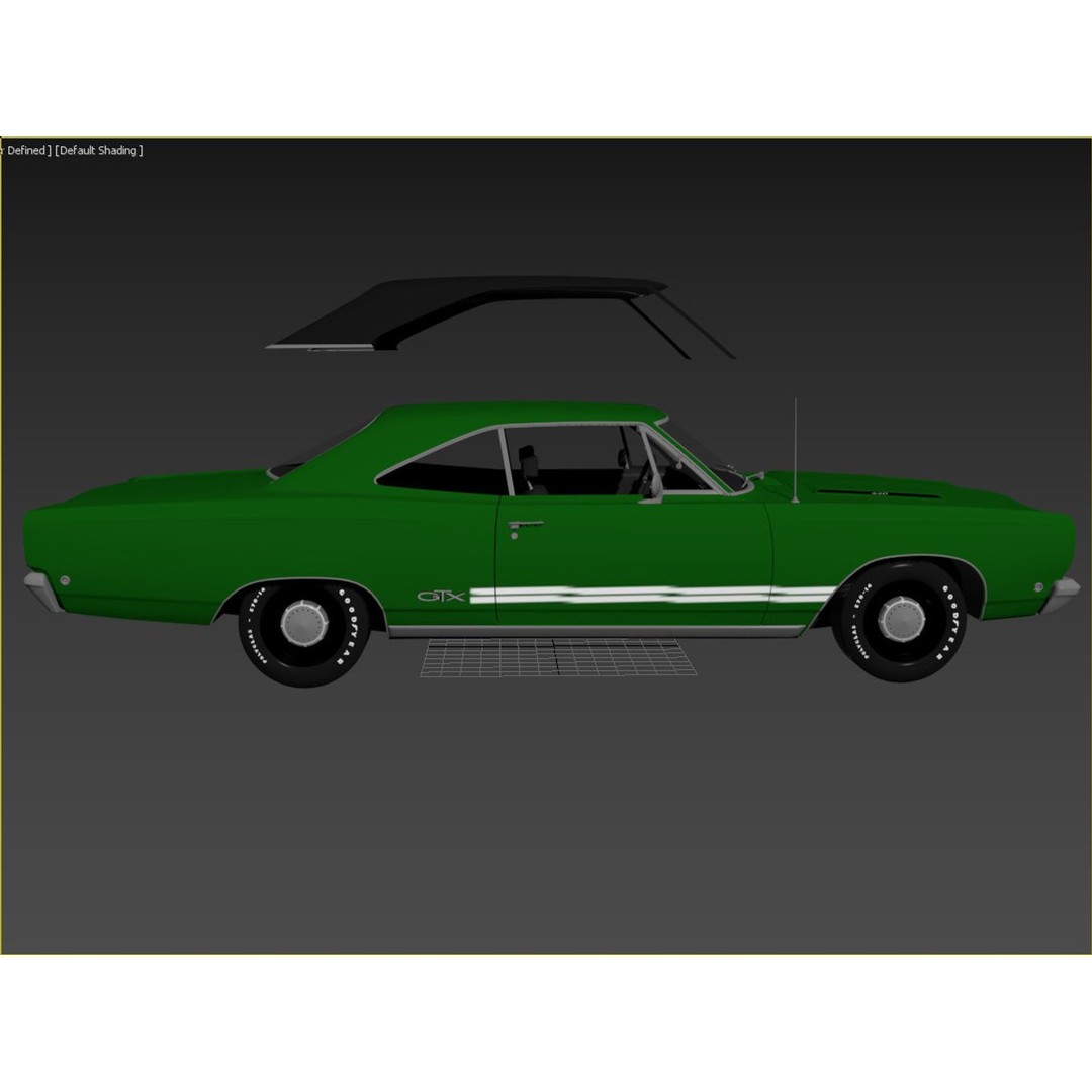 1968 Plymouth GTX 3D Model – High Poly Game Asset, FBX, OBJ - View 12